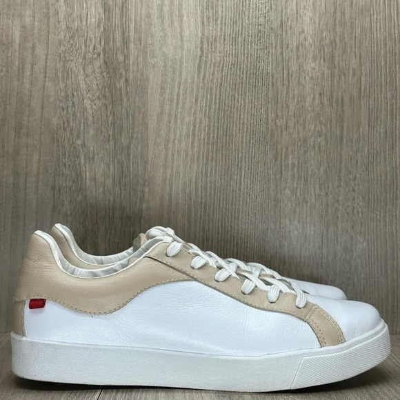 Marc Joseph New York Shoes - Marc Joseph New York Shoes Womens Sz 7 Rockefeller Plaza Sneakers White Beige